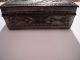 Antique Japanese Carved Pewter Box Wooden Lined / Sign Metalware photo 6