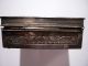 Antique Japanese Carved Pewter Box Wooden Lined / Sign Metalware photo 7