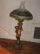 Antique/vintage Cherub Table Lamp With Shade And Chimney Lamps photo 1