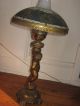 Antique/vintage Cherub Table Lamp With Shade And Chimney Lamps photo 3
