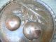 19thc Arts & Crafts Copper Charger With Apples Metalware photo 2