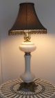 Antique French White Opaline Glass Ornate Bronze Banquet Table Lamp W/ Shades Lamps photo 10