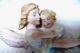 Antique German Sitzendorf Winged Angel Cherub Bisque Porcelain Wall Figurines Figurines photo 6