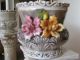 Floral Collectable Vintage Italian/ Capodimonte Pedestal With Vase Vases photo 1