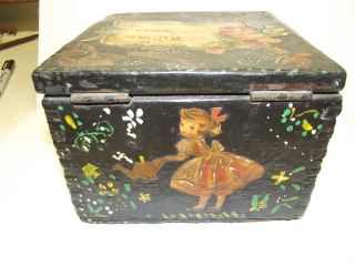 1940 ' S ?? Wood, ,  Childs Folk Tramp Art Box, ,  Very Interesting, photo