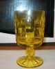 Antique Vintage Four Canary Yellow Stemmed Glasses Goblets Excellent 6 