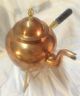 Antique Swedish Copper And Brass Tea Pot Set With Creamer & Sugar.  C.  1880 - 1890 Metalware photo 1