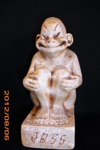 Joss Billiken Chalkware Figurine /1908 Brass Medallion/rare/ photo