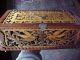 Antique Victorian American Wood Fretwork Carved Jewel Box Rare Birds & Oak Leaf Boxes photo 1
