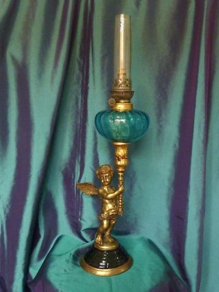 Antique French Oil Lamp Ancienne Lampe Circa 1895 ' S photo