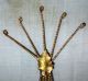 Antique Victorian Easel Frame Display Stand French Twist Wire Leaf Gold Metal Metalware photo 1