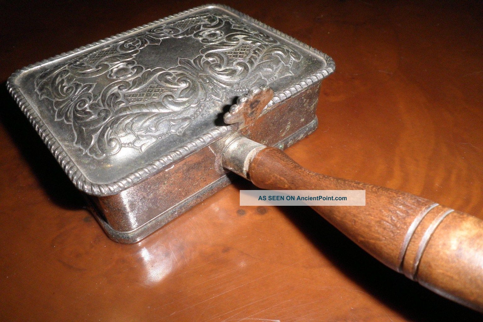 Antique Crumb Catcher Antimony Wear Silver Plate Y In Yacht Yamatogumi Old Item Kitchen Tools photo