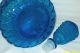 Vntg.  Elegant Glass Zodiac Italian Glass Decanter W/stopper Teal Blue Decanters photo 2