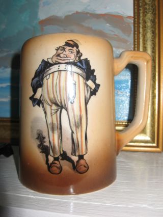 Antique Palmer Cox Brownie Policeman Caricature Mug Austria Hand Painted photo
