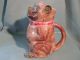 Rare Antique Majolica Porcelain Pug Dog Pitcher 1880 Pottery Jug 19th Century Pitchers photo 4
