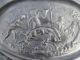 Antique Pewter German Hunting Scene Wallplate Picture Of Wild Boar Platter Tray Metalware photo 2