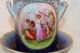 Victoria Austria Vintage Condensed Milk Jam Jar Lidded Cobalt Blue Gold Trimmed Creamers & Sugar Bowls photo 1