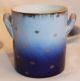 Victoria Austria Vintage Condensed Milk Jam Jar Lidded Cobalt Blue Gold Trimmed Creamers & Sugar Bowls photo 3