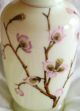 Antique Bristol Vase Victorian Art Glass Cased Body & Ruffled Edge Handpainted Vases photo 7
