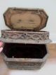 Antique 1893 Tramp Art Hand Carved Wood Double Layer Cigar Jewelry Box Boxes photo 8