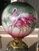 Antique Flamingos Florida Oil Lamp Victorian Era Lamps photo 1
