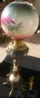 Antique Flamingos Florida Oil Lamp Victorian Era Lamps photo 2