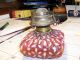 Square Cranberry Oil Lamp Banner Burner Applied Clear Handle Lamps photo 3