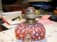 Square Cranberry Oil Lamp Banner Burner Applied Clear Handle Lamps photo 4