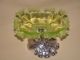 Antique Sterling & Vaseline Glass Compote Centerpiece Compotes photo 1