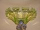 Antique Sterling & Vaseline Glass Compote Centerpiece Compotes photo 7