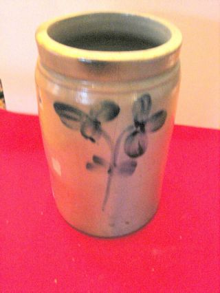 Antique Stoneware Crock - Cobalt{art} Decorated - 10 