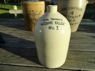 Antique Stoneware Quack Medicine Jug Wm.  Radams photo
