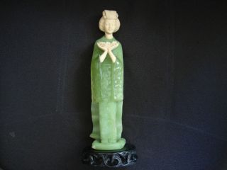 Antique China Carved Aventurine Soup Stone Figurine photo