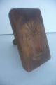2 Antique 19thc Primitive Wood Carved Bundle Of Wheat & Flower Butter Mold Press Other photo 3
