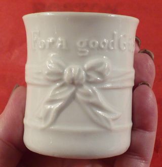 Antique Small Childs Cup For A Good Girl Detail White Porcelain Vgc photo