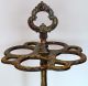 Very Old Ornate Cast Iron & Enamel Umbrella Stand Cobalt,  Yellow,  Red Must See Metalware photo 4