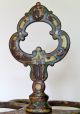 Very Old Ornate Cast Iron & Enamel Umbrella Stand Cobalt,  Yellow,  Red Must See Metalware photo 5