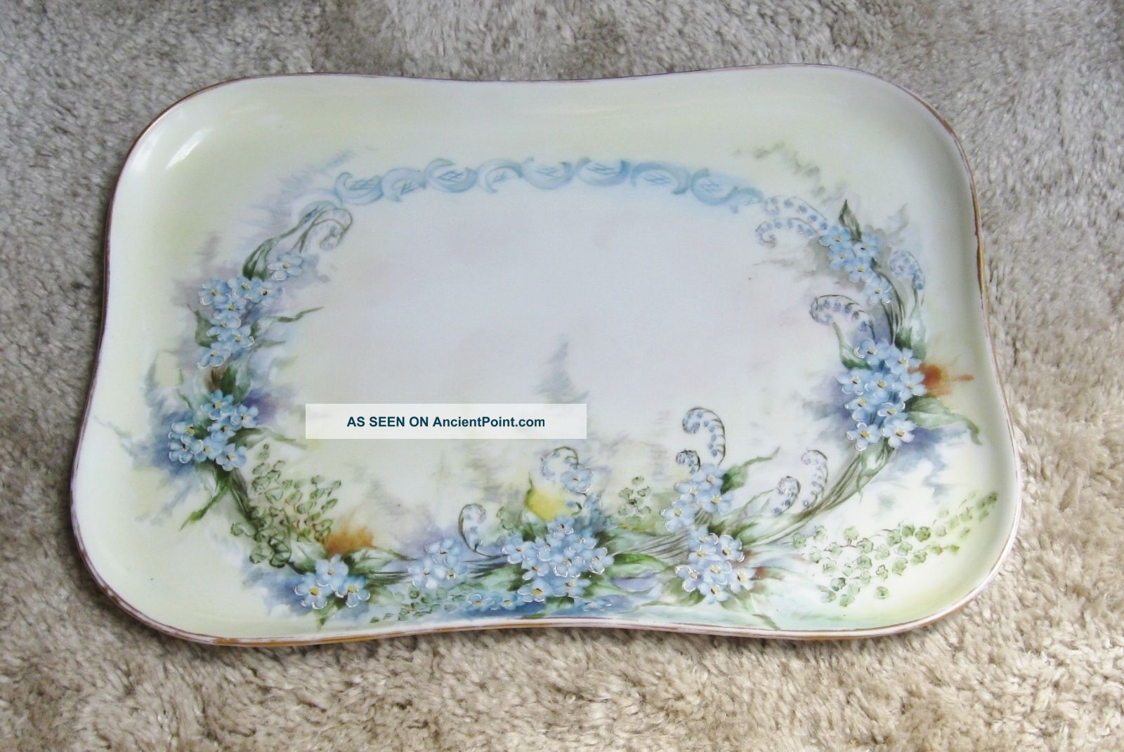 Plainemaison Limoges Dresser Tray - Floral - Artist Signed Late 1800 ' S/early 1900 ' S Platters & Trays photo