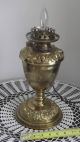 Antique Converted Aladdin Brass,  Kerosene Oil Lamp W/ Two Unique Glass Shades Lamps photo 2