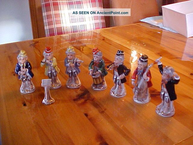8 Piece Dresden Monkey Band - 6 Players,  Conducter And Music Stand Figurines photo