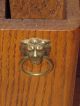 Vintage Large Rectangular Oak Match Box Holder With Brass Lion & Striker Plate Boxes photo 1