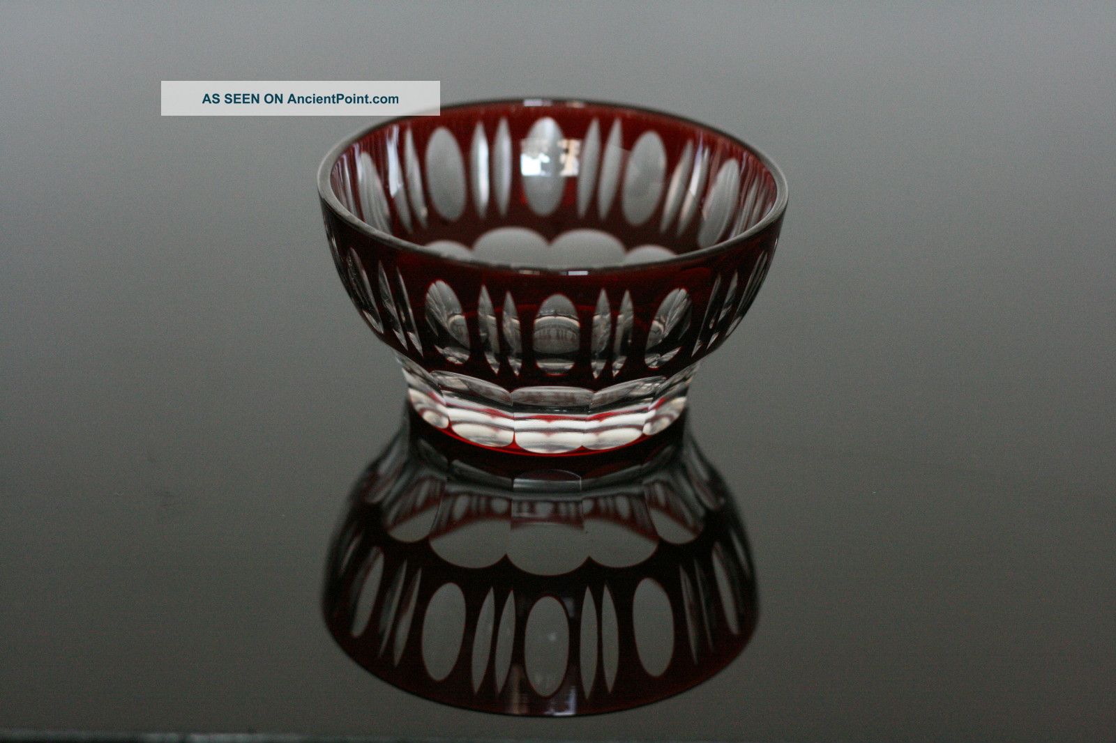 Antique Bohemian Red Cut Glass Bowl Bowls photo