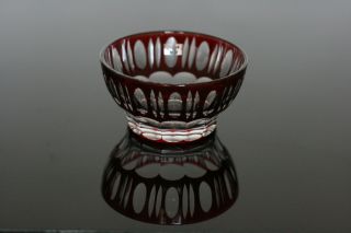 Antique Bohemian Red Cut Glass Bowl photo
