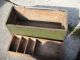 Antique Wood Wooded Fishing Lure Tackle Box Green Paint Boxes photo 8