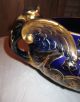 Antique Cobalt Gilt Decorated Console Bowl W/ Griffin Phoenix Handles Mtc Estate Vases photo 2