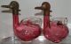 Pair Of Unusual Antique Austrian Cranberry Glass Duck Decanters Nr Decanters photo 1