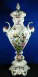 Antique Hand Painted Ceramic Urn From Italy Majolica 33.  5 