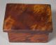 Antique Burl Wood Stamp Box 1800s Rosewood Walnut Mystery Boxes photo 2