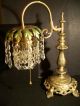 Antique Victorian Palm Tree Lamp 1 Of A Pair,  1920 ' S Crystal Lustres Lamps photo 1