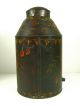 Antique American Toleware Tea Cannister Large And Toleware photo 2